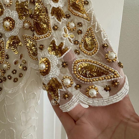 Vtg 80s Laurence Kazar Beaded Cocktail Dress - Picture 7 of 15